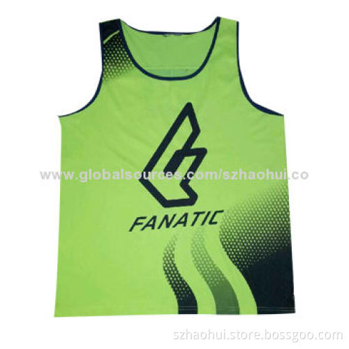 Men's Polyester Mesh Sports Vest with Sublimation Print Logo, Customized Orders Welcomed
